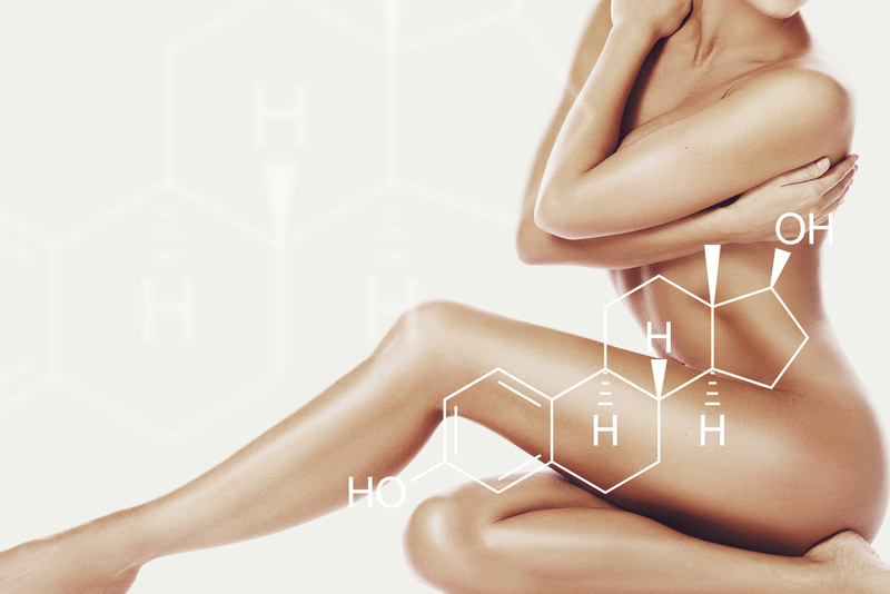 Beautiful Female Body and Estradiol Hormone Formula